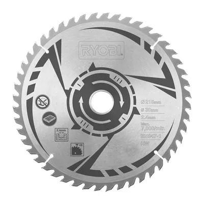 Produktbild von Ryobi SB216T48A1 Kreissägeblatt Ø 216 mm 30 mm 2,4 mm 48T Holz EMS216L