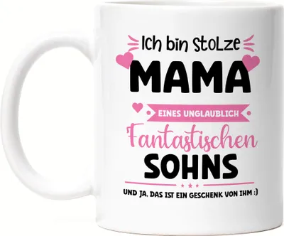 Produktbild von Ich bin stolze Mama Tasse Weiß Muttertag Geschenk Sohn Mutter Geburtstag