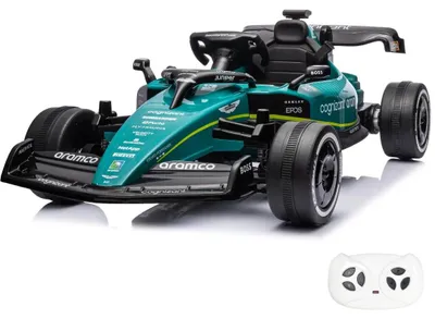 Produktbild von Aston Martin Formel 1 Kinder Elektroauto 12V (1–6 Jahre) – Offiziell Lizenziert F1 Rennwagen, 4 Motoren, 2.4G Fernbedienung, EVA-Reifen & LED – Kinder Elektroauto Grün