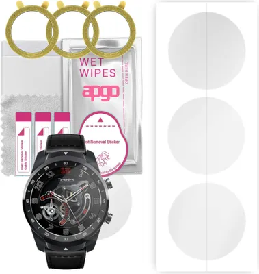 Produktbild von apgo 3 Stück Schutzfolie, klar, kompatibel mit Mobvoi Mobvoi TicWatch Pro Smartwatch, Hydrogel Displayschutzfolie mit Positionierhilfe, Displayfolie, robust und kratzfest