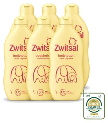 Productafbeelding van 6 x Zwitsal Bodylotion, verzorgende lotion, 400 ml - Voorraadverpakking - 6 stuks