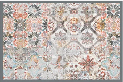 Image de Paillasson Floral Shabby Boho en 40x60 cm comme paillasson