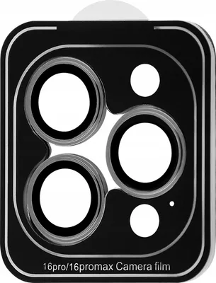 Zdjęcie produktu dla Osłona Szkło Hartowane 9H na Obiektyw Aparat do IPHONE 16 Pro / 16 Pro Max - Czarny / CPPAIP16PM01
