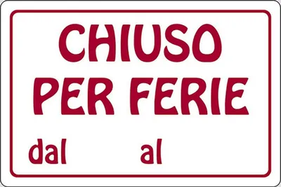 Immagine prodotto di Cartello START: Chiuso per festività da a Azienda, 30 cm x 20 cm
