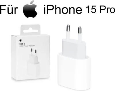 Produktbild von Apple iPhone 15 Pro MHJE3ZM/A Ladegerät 20W USB‑C Power Adapter