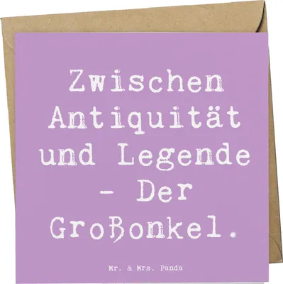 Produktbild von Mr. & Mrs. Panda Grußkarte Spruch Großonkel Legenden - Lavendeltraum - Geschenk, Familientradition, Familie, doppelkarte, Erzählungen, Geschenke, Jubiläen, Klappkarte