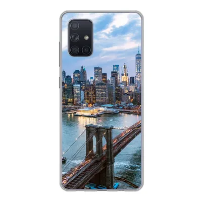 Produktbild von MuchoWow® Handyhülle Schutzhülle Hülle für Samsung Galaxy A51 New York - Brooklyn Bridge - Boot Silikon Softcase Handy Hülle - Schutzabdeckung