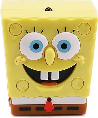 A front-facing image of a Spongebob Squarepants themed product, likely a toy or electronic device, against a plain white background.