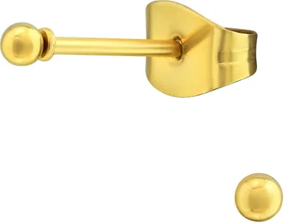 Produktbild von Ohrringe Ohrstecker 316L Chirurgenstahl goldfarben mit Kugel 2-4mm Größe - 2 mm