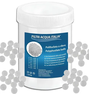Immagine prodotto di Filtri per l'acqua in Italia: confezione di ricambio per polifosfati, adatta ai filtri anticalcare per lavatrici e lavastoviglie