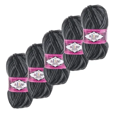 Produktbild von 5x100g Sockenwolle Superwash Comfort 4-fädig Strumpfstrickgarn Farbauswahl