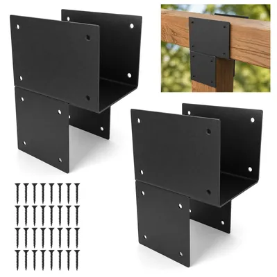 Balkenanker-Set 2 Stück, 15,2 x 15,2 cm, Stahl, schwarz