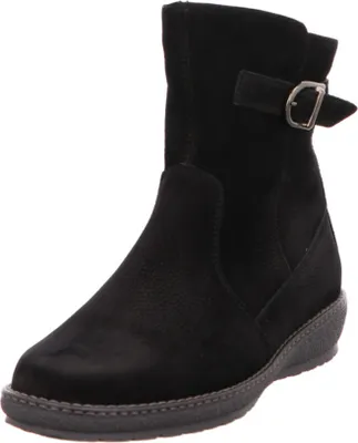 Produktbild von Waldläufer Hoja Bootie 533913-165-001, Futter echt Lammfell, Bear (Nubukleder), schwarz, Weite H 40 1/2