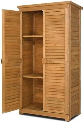 Zdjęcie produktu dla FCH Szafka ogrodowa drewniana do użytku na zewnątrz, szopa na narzędzia, szafka na narzędzia na zewnątrz, 87 x 42 x 160 cm