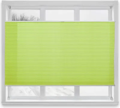 Produktbild von Plissee Faltrollo Magic moderner Sichtschutz Fensterrollo ohne Bohren Hellgrün 120x200 cm