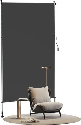 Produktbild von UISEBRT Klemmmarkise 150 × 310 cm Vertikalmarkise Sonnenschutz Balkon Terrasse Sichtschutz Markise ohne Bohren Teleskopmarkise Dunkelgrau