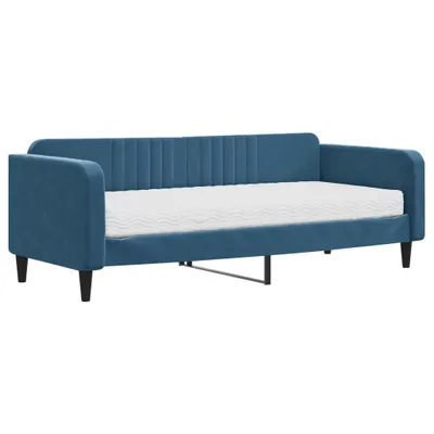 Immagine prodotto di Divano Letto con Materasso Blu 90x200 cm in Velluto