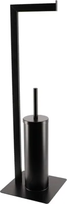 Image de Brosse et grattoir pour papier toilette en métal - noir - Tendance
