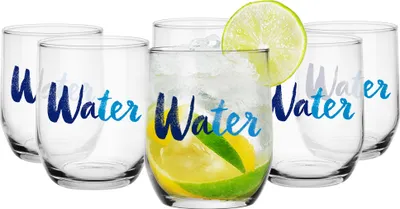 Produktbild von Glasmark Wassergläser, Gläser mit Deko, Saftgläser, Trinkgläser, Teegläser, Mehrzweckgläser, Spülmaschinenfest, Set von 6, 300ml