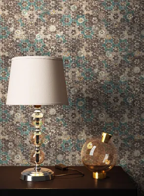 Produktbild von NEWROOM Tapete Grün Vliestapete Mosaik - Fliesenoptik Vintage Braun Blau Fliesen Blumen Muster Floral Blumentapete