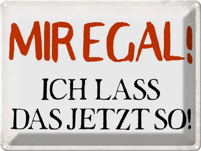 Produktbild von vianmo Blechschild 30x40 cm mir egal ich lass das jetzt so Spruch Zitat