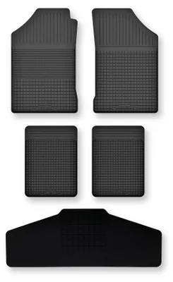 Produktbild von Gummi-Fußmatten + Tunnel für Audi A2 2000-2005 (Schrägheck) – 5-tlg, Schwarz, Semi-Universal, angepasst – Wielganizator Semi-Universal