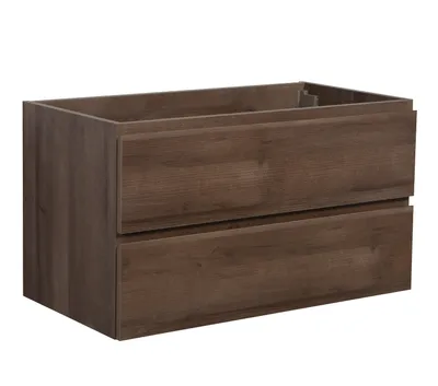 Produktbild von Waschbeckenunterschrank Angela 100cm - Braun eiche - Unterschrank Badmöbelset