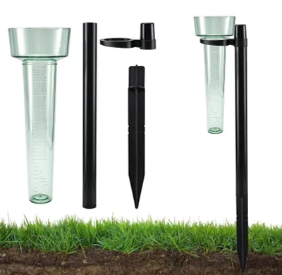 Produktbild von Regenmesser mit schwarzem Stab, 1 Stück, für den Garten