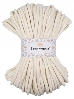 Produktbild von Sznurkomania Geflochtene Baumwollschnur 9mm 50m Cremefarben