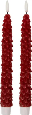 Immagine prodotto di Candele a bastoncino LED Clayre & Eef set di 2 Ø 3x25 cm cera rossa