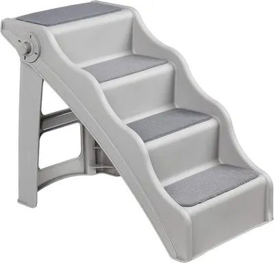 Productafbeelding van Opklapbare trapjes voor honden en katten, grijs, 60,7 x 40,9 x 50,2 cm