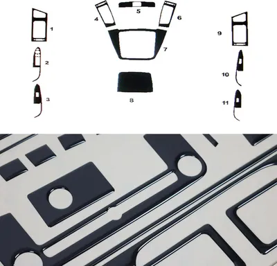 Image de Décor intérieur Cockpit pour Hyundai i30 2007-2012 Piano Noir Optique 11pcs
