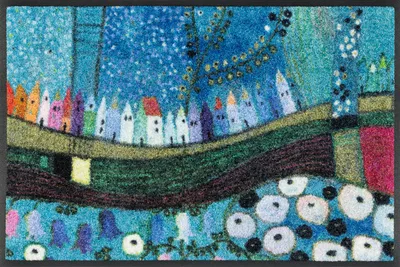 Produktbild von wash+dry Schmutzfangmatte Stadt in Blau - 40 x 60 cm