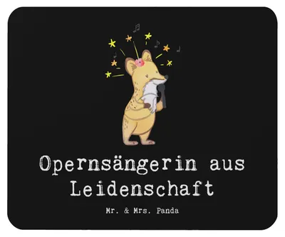 Produktbild von Mr. & Mrs. Panda Mauspad Opernsängerin Leidenschaft - Schwarz - Geschenk, Mousepad, pc, Mouse Pad, computer, laptop
