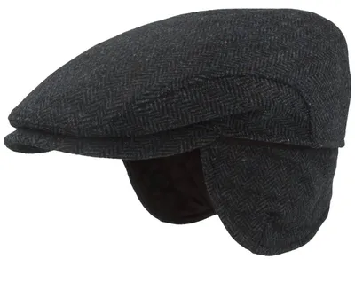 Produktbild von Einteilige Schiebermütze mit Ohrenschutz und Fischgratmuster von Hut-Breiter, blau, Gr. 59