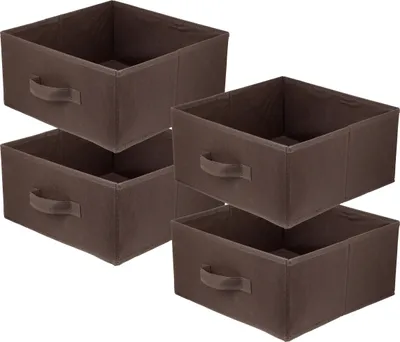 Produktbild von Lavita Storage Box | faltbare Aufbewahrung Boxen 31 x 31 x 15 cm | Schubladen-Organizer Box| Ordnungssysteme für Kleidung | Kleideraufbewahrung & Organisation | dunkelbraun | 4 stück