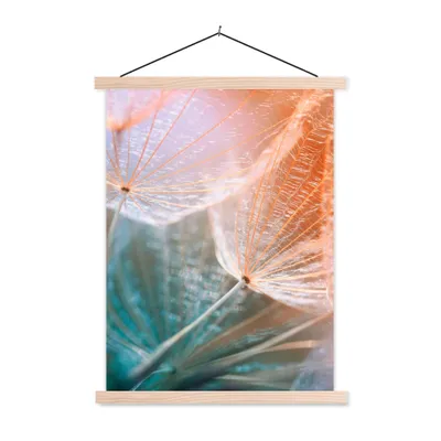 Produktbild von MuchoWow® Textilposter Blume - Löwenzahn - Pflanze 40x53 cm mit holzfarbenen Rahmen - Schlafzimmer
