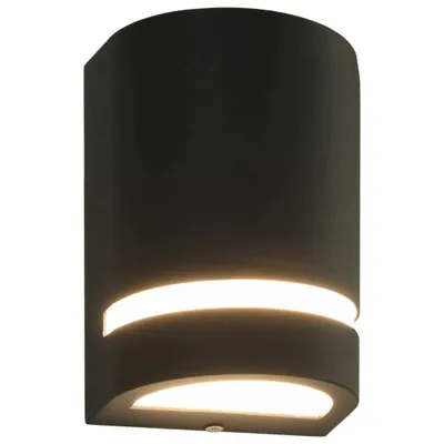 Produktbild von vidaXL Außenwandleuchten 2 Stk. 35 W Schwarz Halbrund