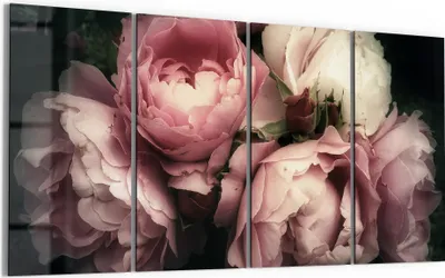 Produktbild von DEQORI Glasbild Echtglas 4x30x60 cm 'Nostalgische Blüte' Wandbilder XXL groß