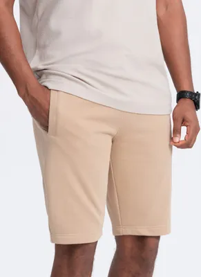 Zdjęcie produktu dla Ombre Clothing Męskie szorty płócienne Ebodé beżowy XL