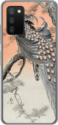 Produktbild von MuchoWow® Handyhülle Schutzhülle Hülle für Telefoonhoesje Samsung Galaxy A03s Pfauenfedern - Pfau - Vintage Silikon Softcase Handy Hülle - Schutz