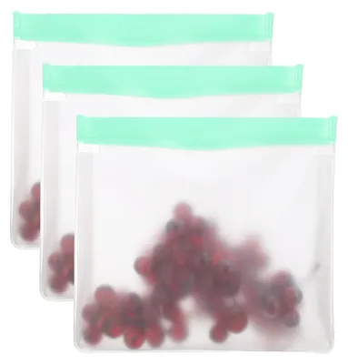 Gefrierbeutel 3er-Pack, 28x5x20 cm, PEVA, grün, auslaufsicher