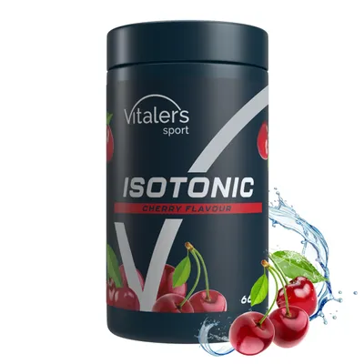 Produktbild von Vitaler's Sport Isotonisch – Elektrolytpulver mit Taurin, Magnesium, B-Vitaminen – 660 g / 30 Portionen – Vegan, ohne Konservierungsstoffe, reine Zusammensetzung (Kirsche)