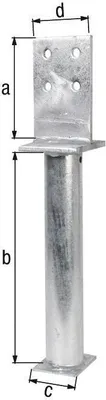 Zdjęcie produktu dla Wspornik słupka teowego 130x500x80x90 mm z surowej stali ocynkowanej ogniowo