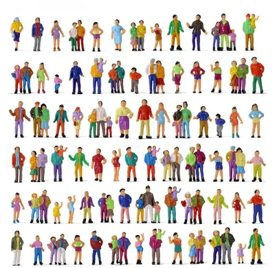 200 Miniatur-Figuren 1:87, Menschen, handbemalt, gemischt