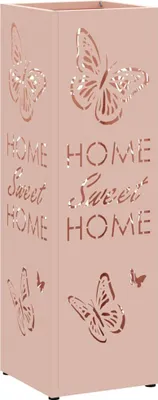 Immagine prodotto di vidaXL Portaombrelli con contenitore rosa, 15,5 x 15,5 x 49 cm, acciaio