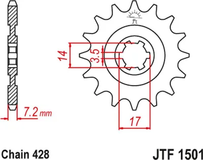 Obrázok produktu pre Zębatka Jt C/S Klx140 13T Jtf1501.13