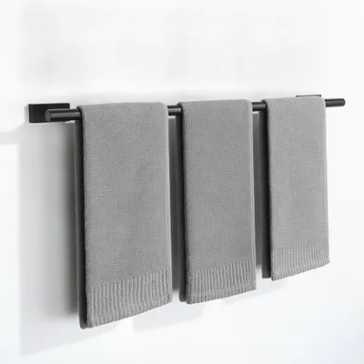 Image de Mooche - Porte-serviettes - Noir - Acier inoxydable - Fixation murale, Image générée par une IA