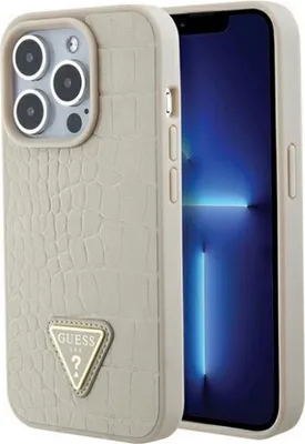 Produktbild von Etui Erraten Kroko Dreieck Metall Logo Tun Iphone 15 Pro - Złote