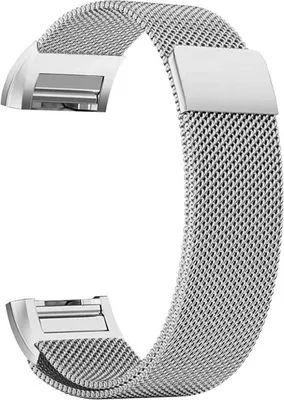 Produktbild von Armband für Ihre Fitbit Charge 3 & 4 Ersatzarmband Edelstahl fein gewebtes Milanaise für Damen + Herren SILBER